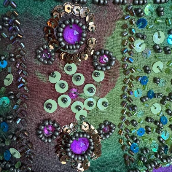 VTG Sue Wong 100% Silk Embellished Beaded Fairy Cocktail Bubble Dress *FLAWED - Picture 9 of 9